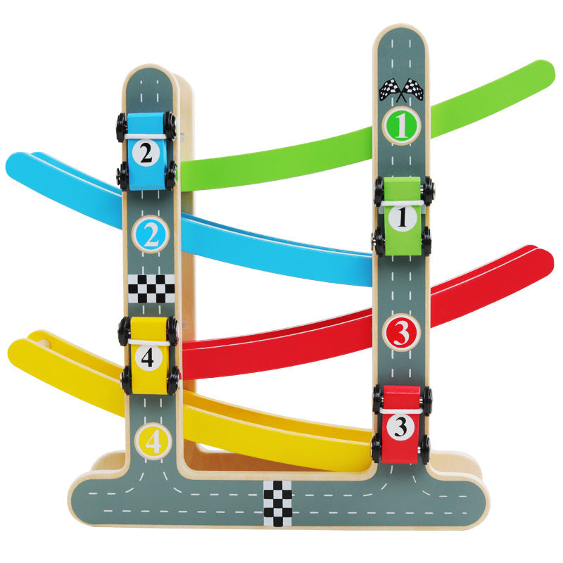 Piste de course en bois pour les tout-petits